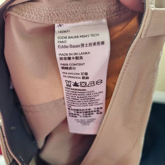 Eddie Bauer Mens Tech Pant Size 32x30 Tan Nylon Spandex Outdoor Hiking Casual - Picture 11 of 12